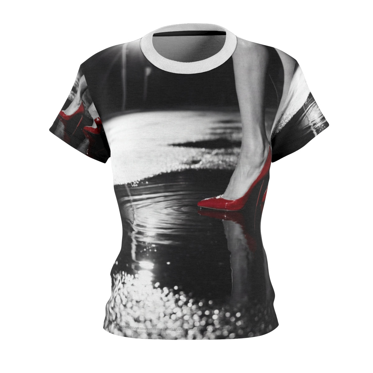 Women's Cut & Sew Tee - Crimson Noir Heels | Echovira...