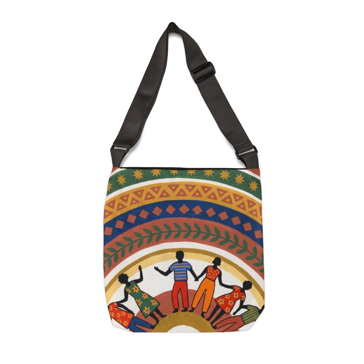 Adjustable Tote Bag - Unity Mandala Folk Art | Echovira...
