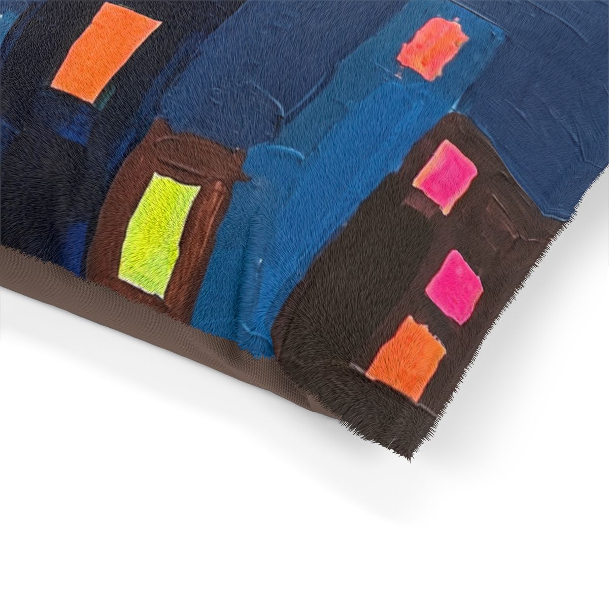 Pet Bed - Cozy Midnight Neon Skyline Pet Bed | Echovira...