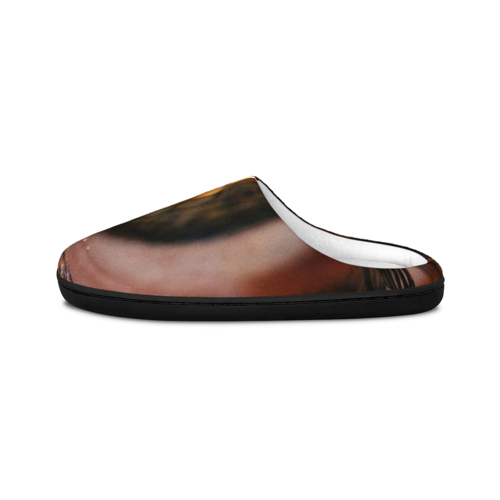 Men's Indoor Slippers - Amber Iris Reflection Fine Art Print...