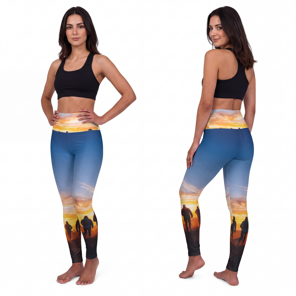 High Waisted Yoga Leggings - Sunset | Echovira Gallery