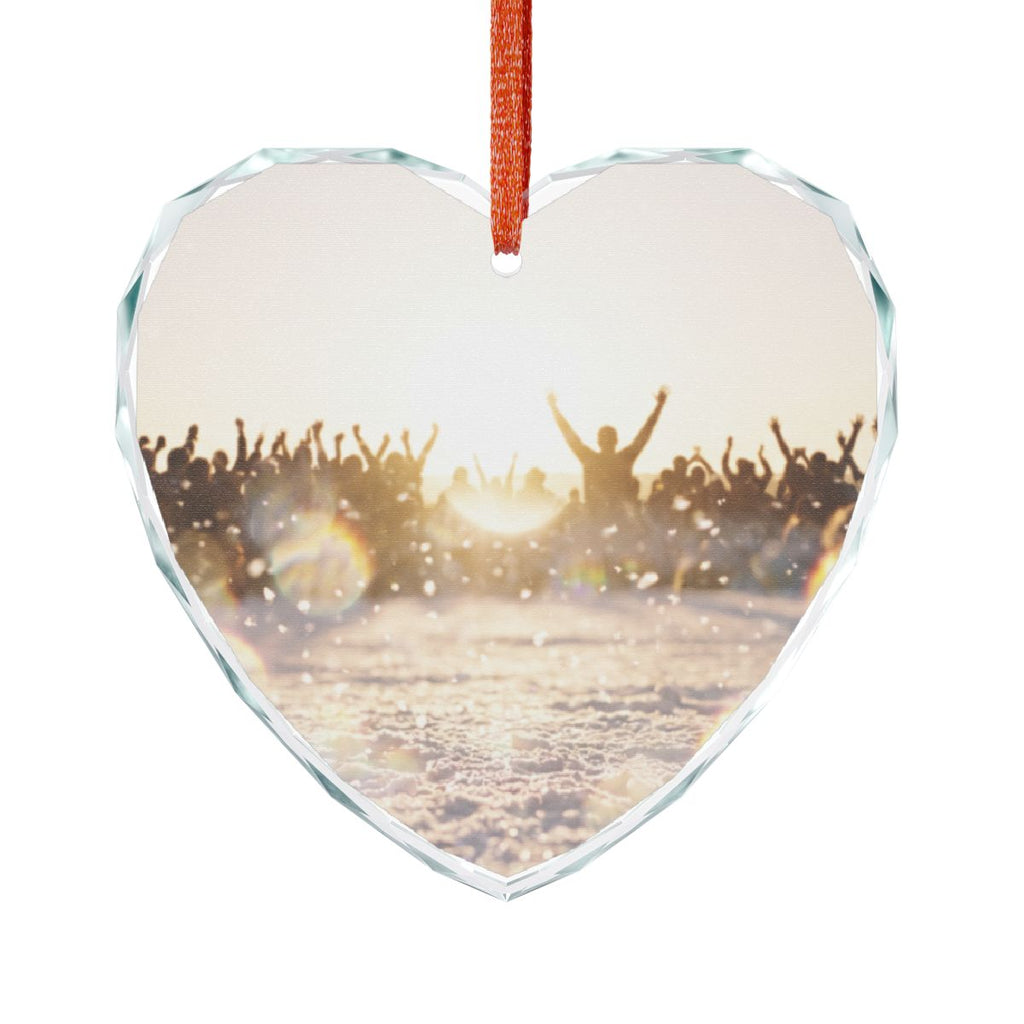 Golden Hour Crowd Crystal Glass Ornament