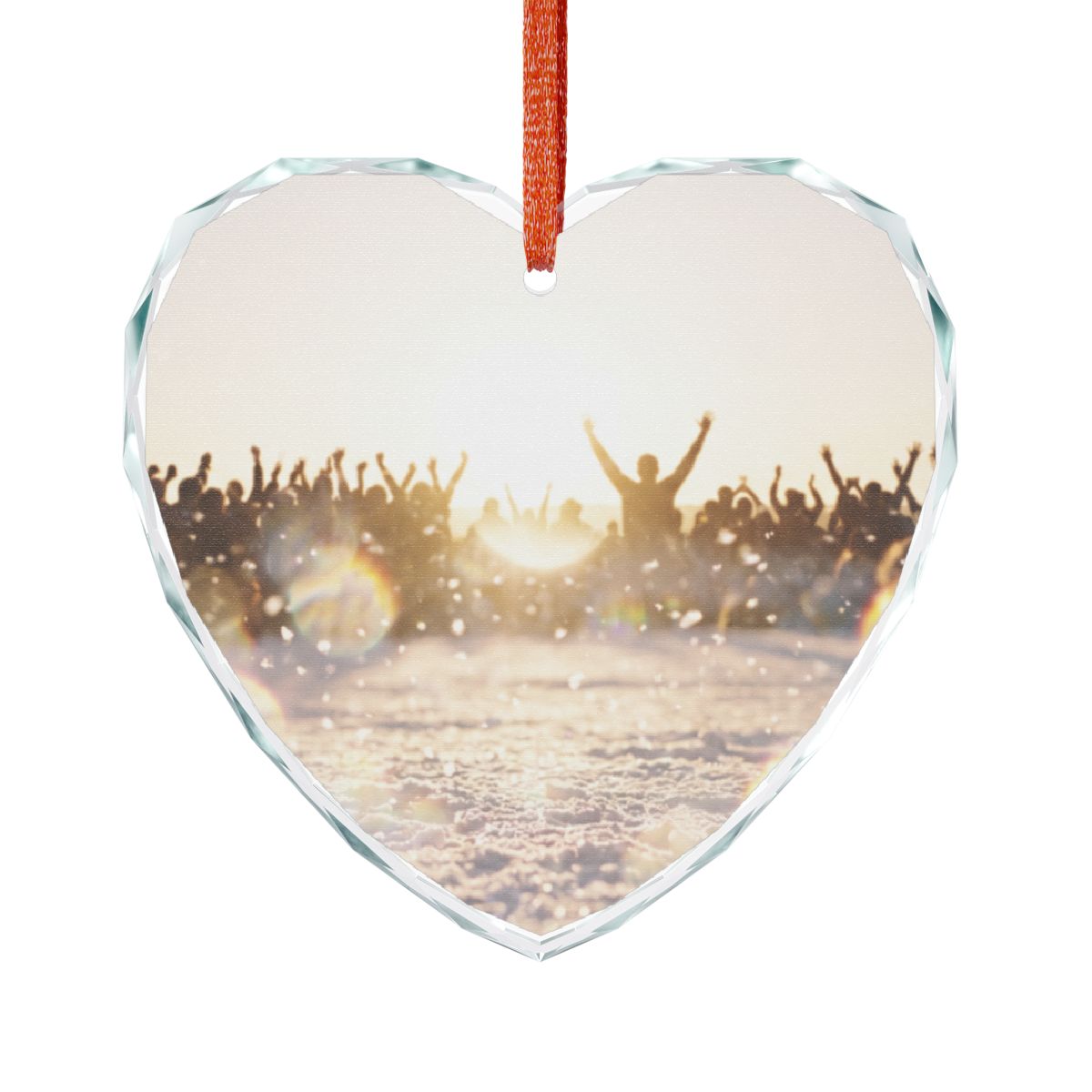 Golden Hour Crowd Crystal Glass Ornament
