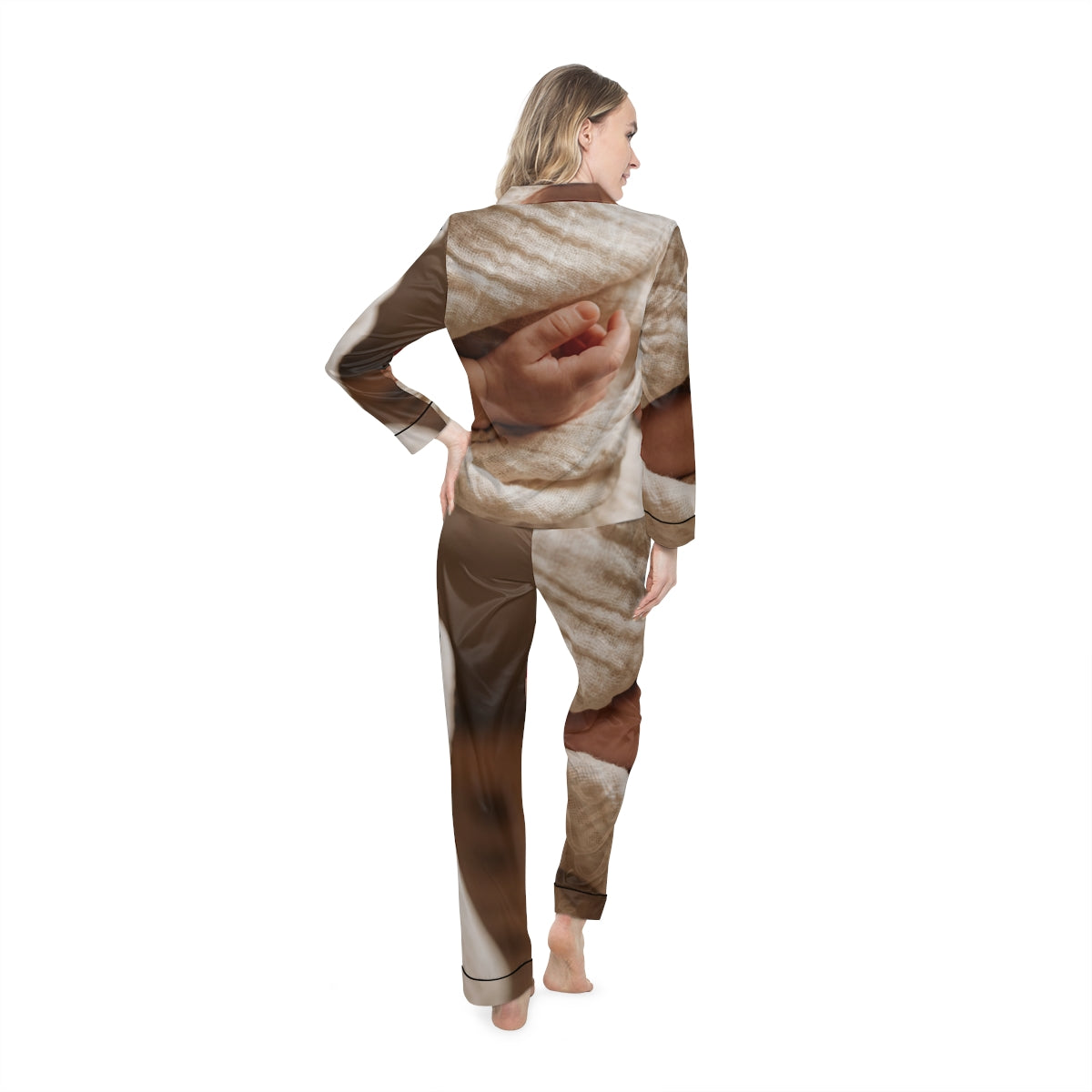 Women's Satin Pajamas - Tender Newborn Hand in Soft Muslin...