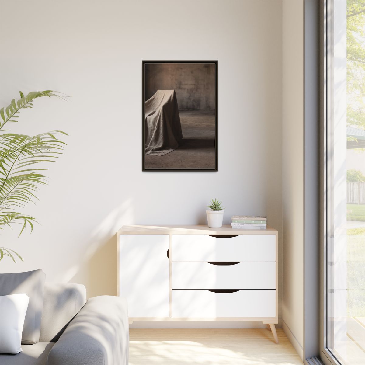 Matte Canvas, Framed - Draped Silence Still Life Art... |...