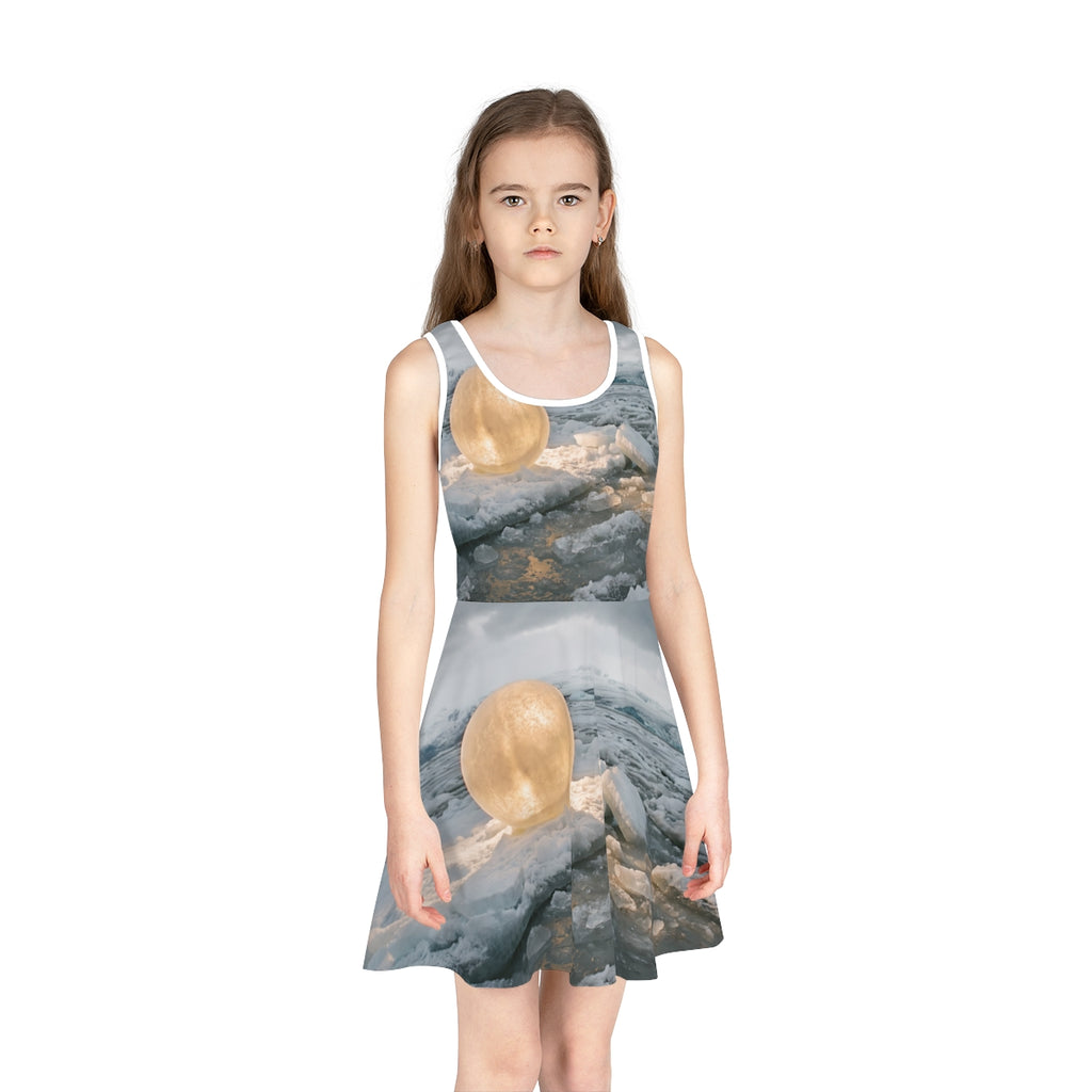 Girls' Sleeveless Sundress Arctic Orb Art