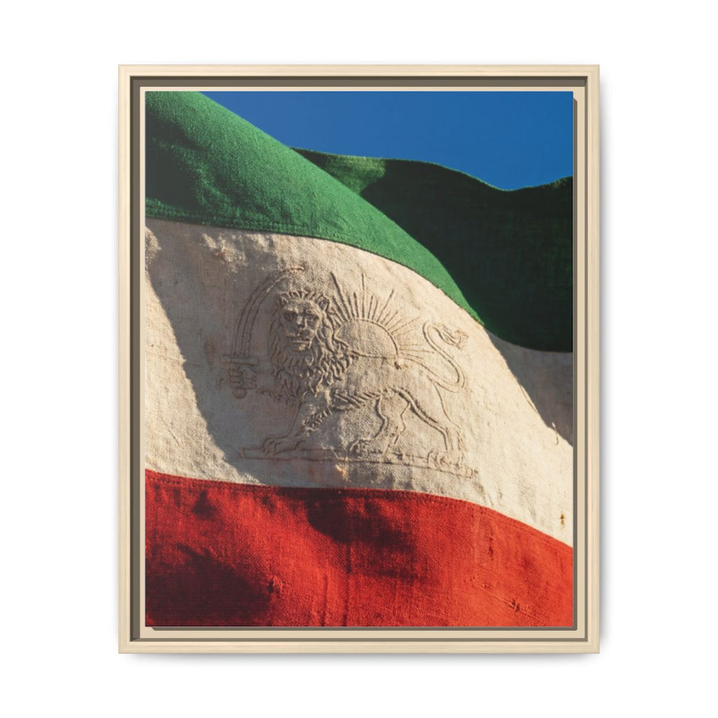 Framed Canvas Art - Distressed Flag — Natural / 1.25"