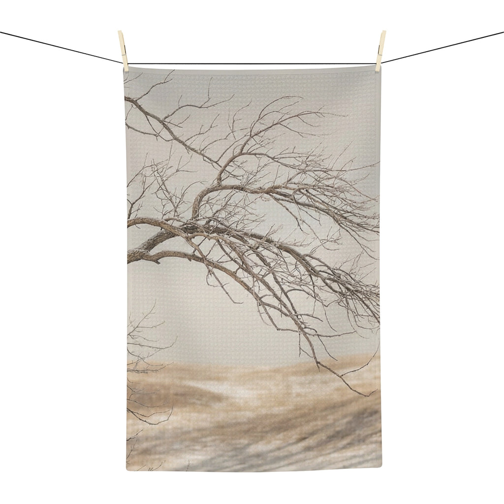 Microfiber Tea Towel - Rustic Winter Woods | Echovira...