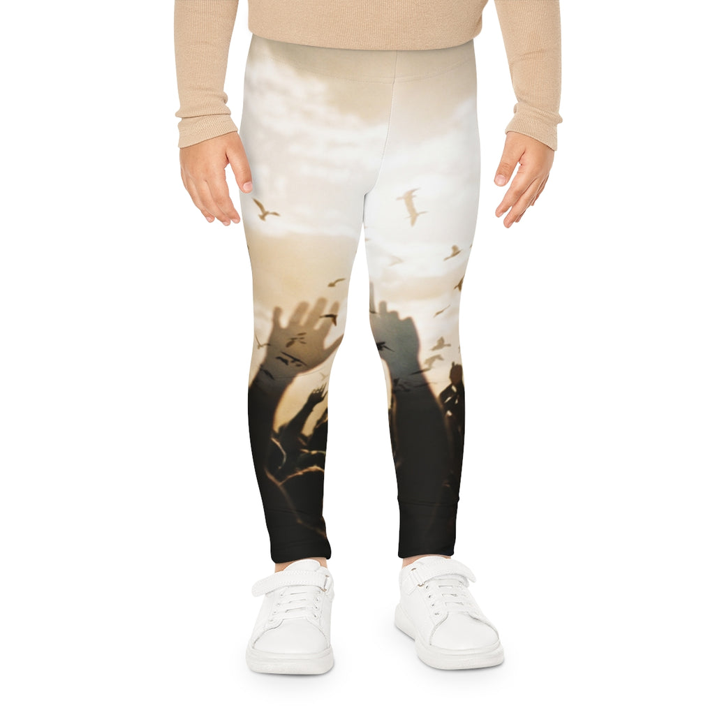 Kids Leggings Sunset Festival Birds Art