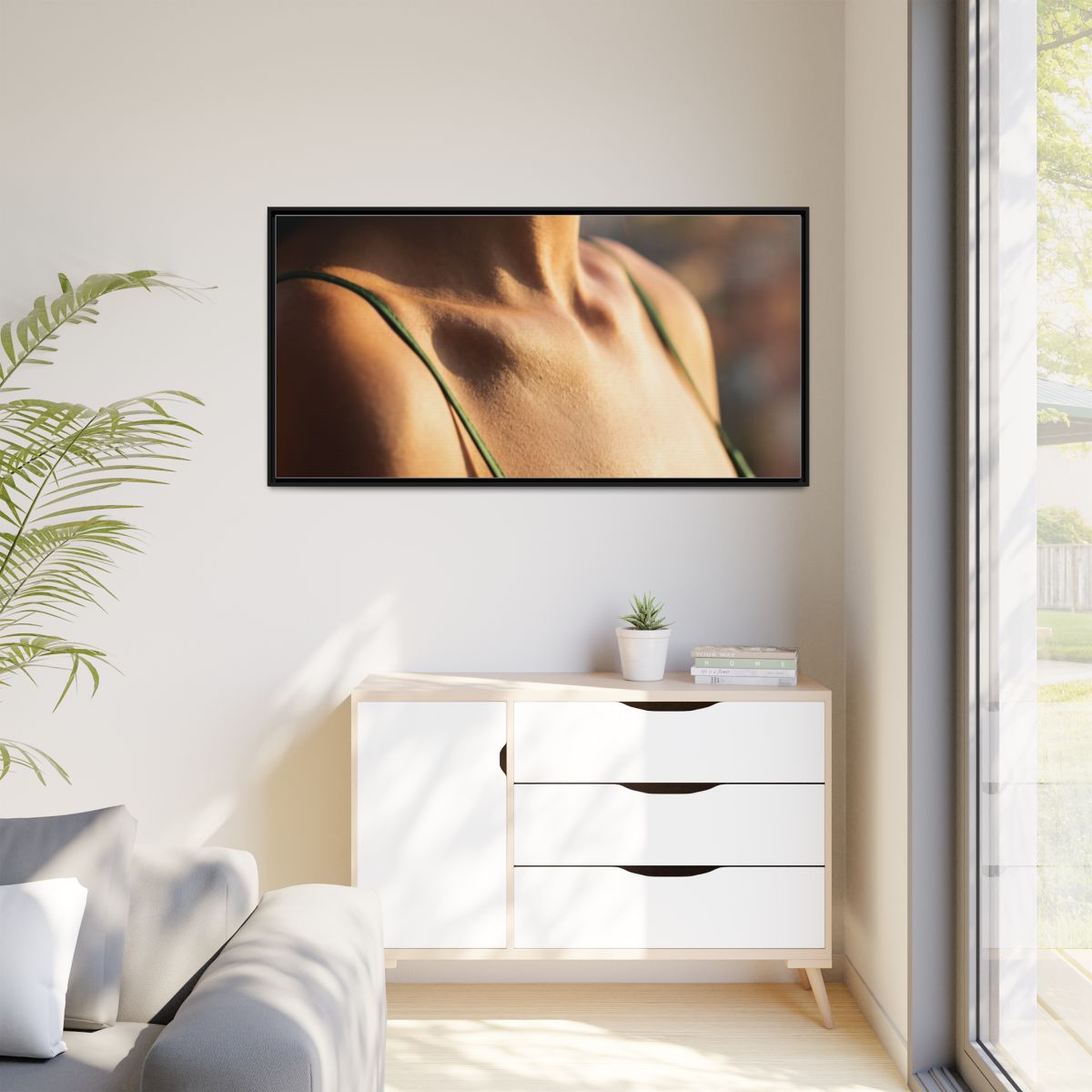 Golden Hour Matte Canvas - Framed Sunset Wall Art — Black /...