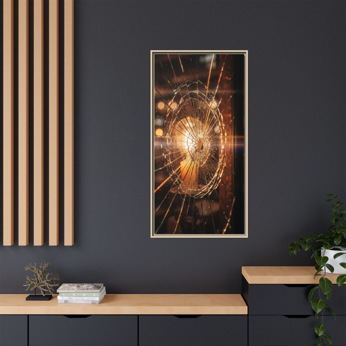 Framed Matte Canvas - Shattered Glass