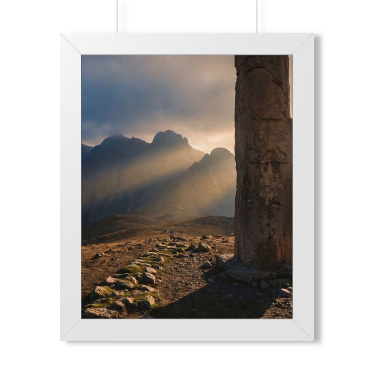 Framed Vertical Poster - Mystic Monolith Ancient Persian......