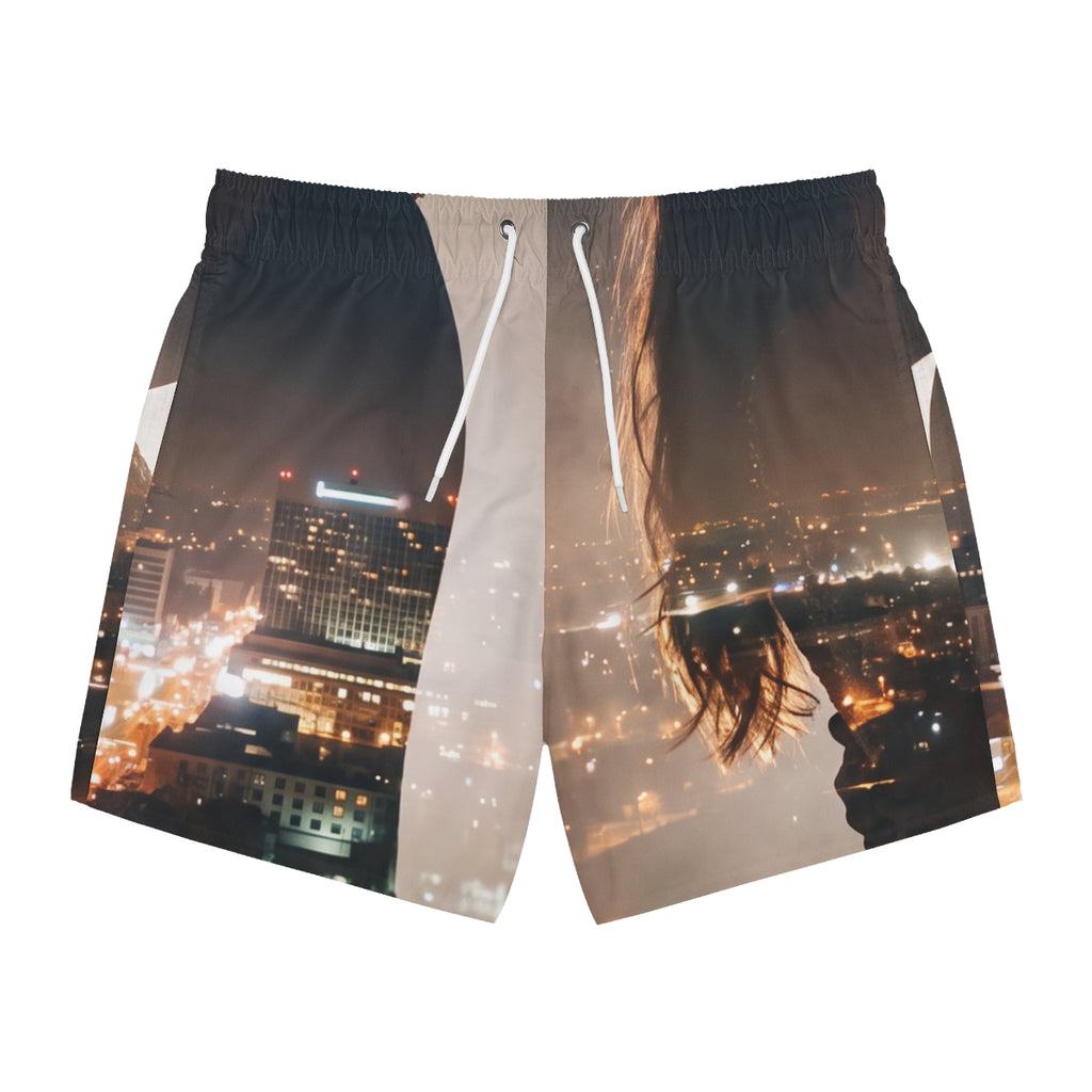 Swim Trunks - Midnight City Skyline | Echovira Gallery