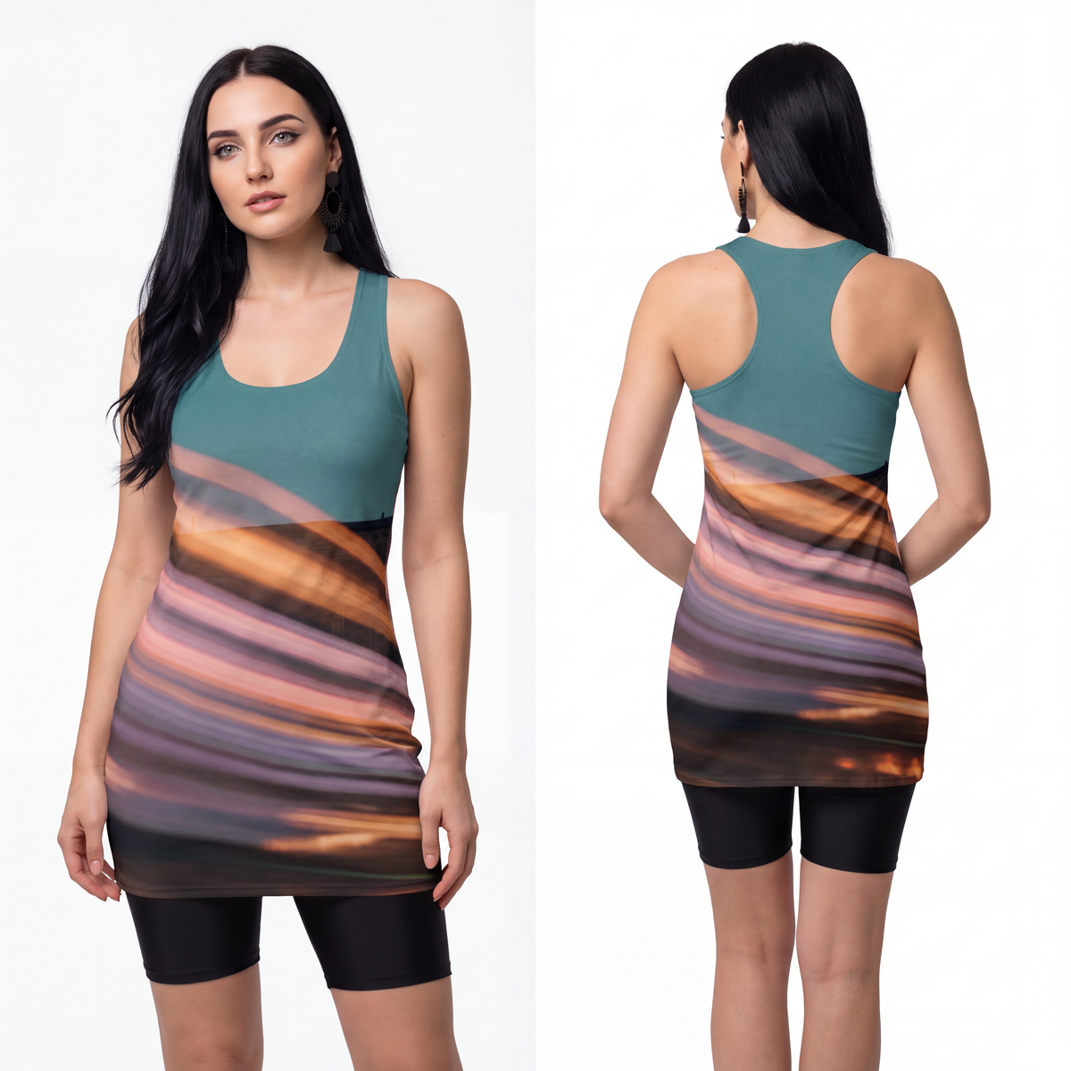 Women's Cut & Sew Racerback Dress - City Twilight Dress |...