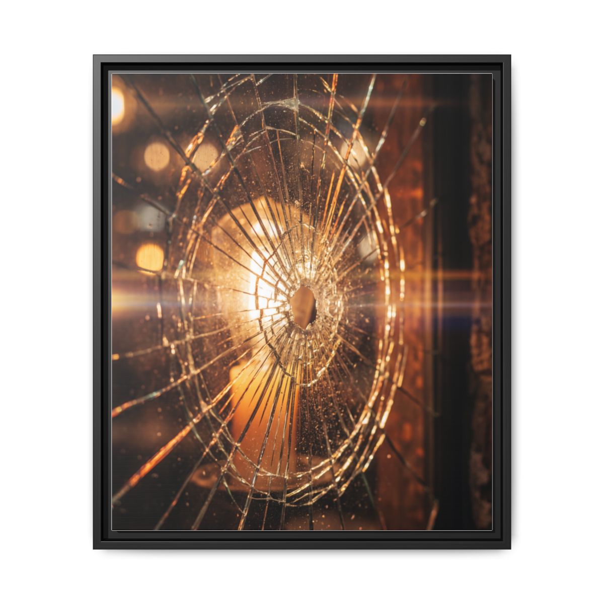 Framed Matte Canvas - Shattered Glass — Black / 1.25"