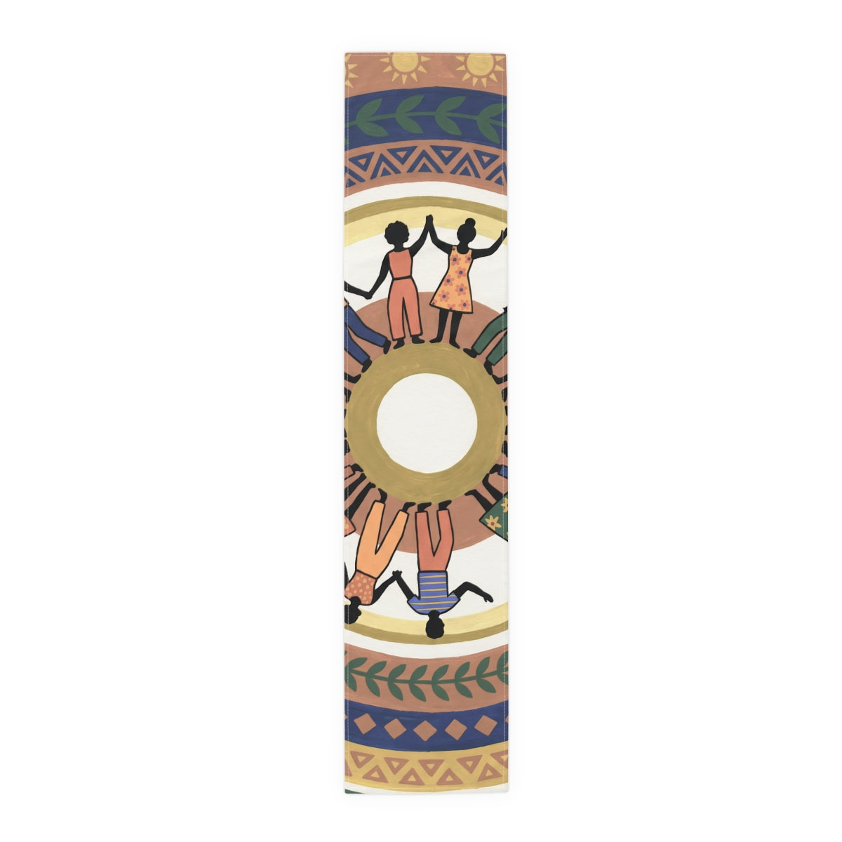 Table Runner - Unity Mandala Folk Art | Echovira Gallery