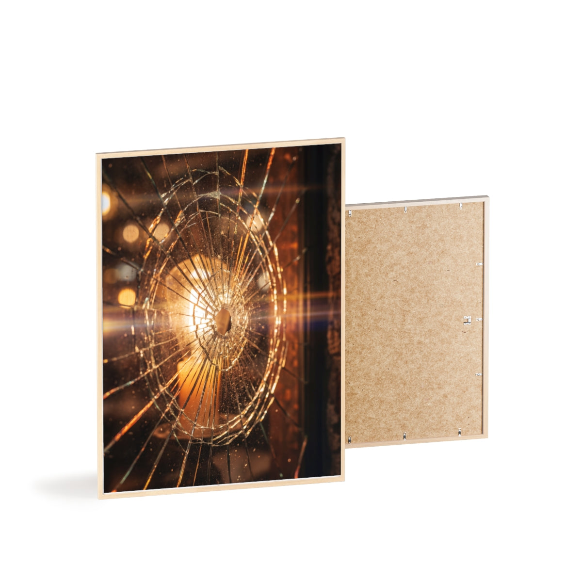 Wood Framed Poster - Cinematic Fracture — Portrait
