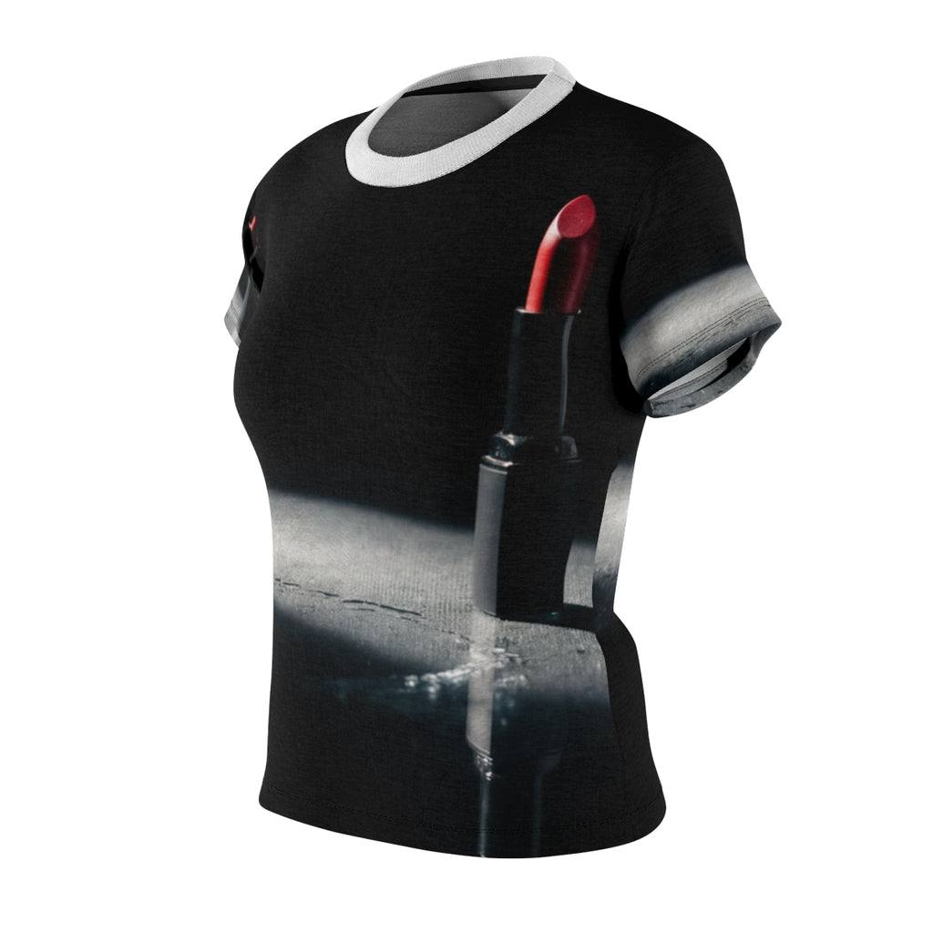 Women's Cut & Sew Tee - Crimson Noir Chic | Echovira Gallery