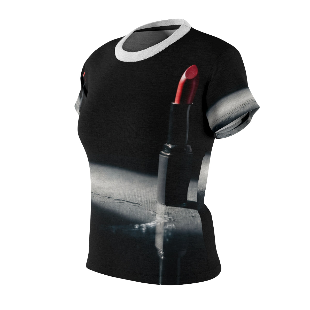 Women's Cut & Sew Tee - Crimson Noir Chic | Echovira Gallery