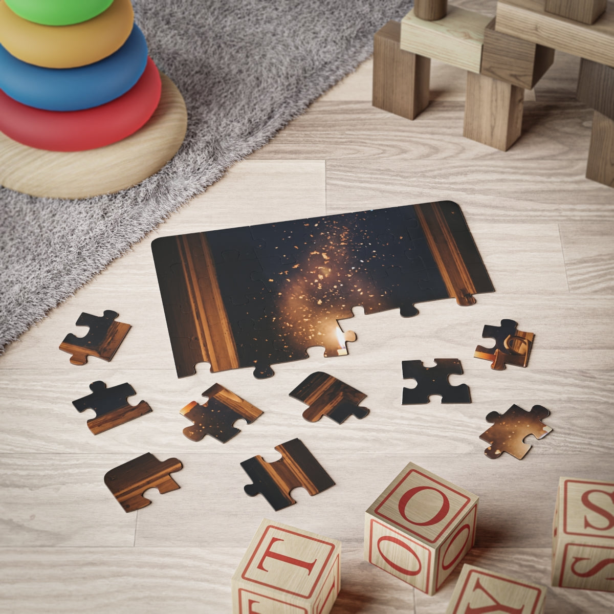 30-Piece Kids' Puzzle with Candle Window Art