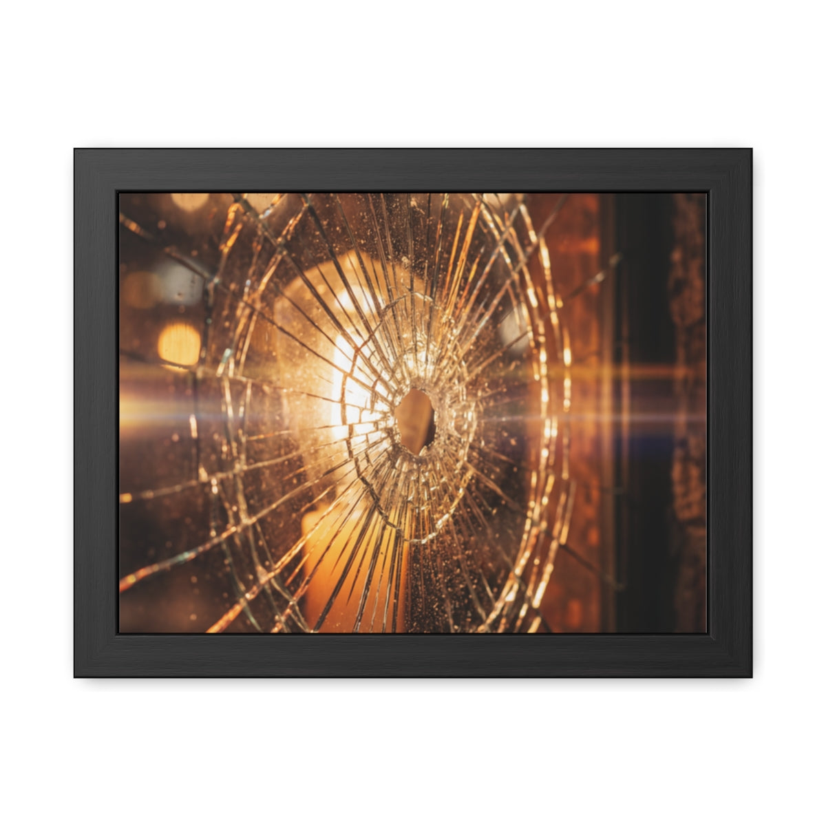 Framed Poster - Moody Fractured Glass — Landscape