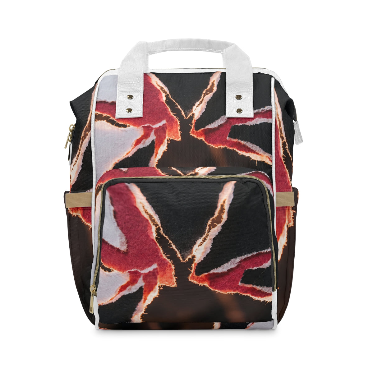 Crimson Abstract Multifunctional Diaper Backpack