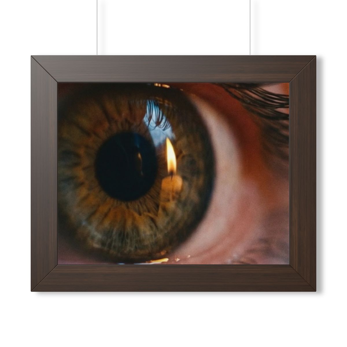 Framed Horizontal Poster - Amber Iris Reflection Fine Art......