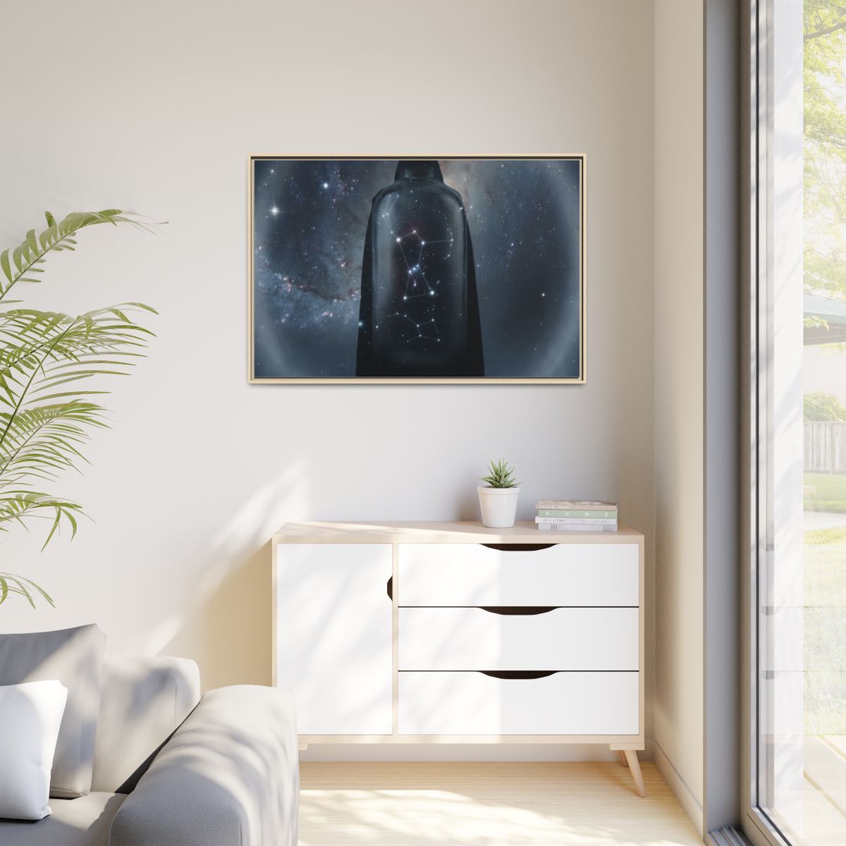 Matte Canvas, Framed - Cosmic Sentinel Orion Constellation...