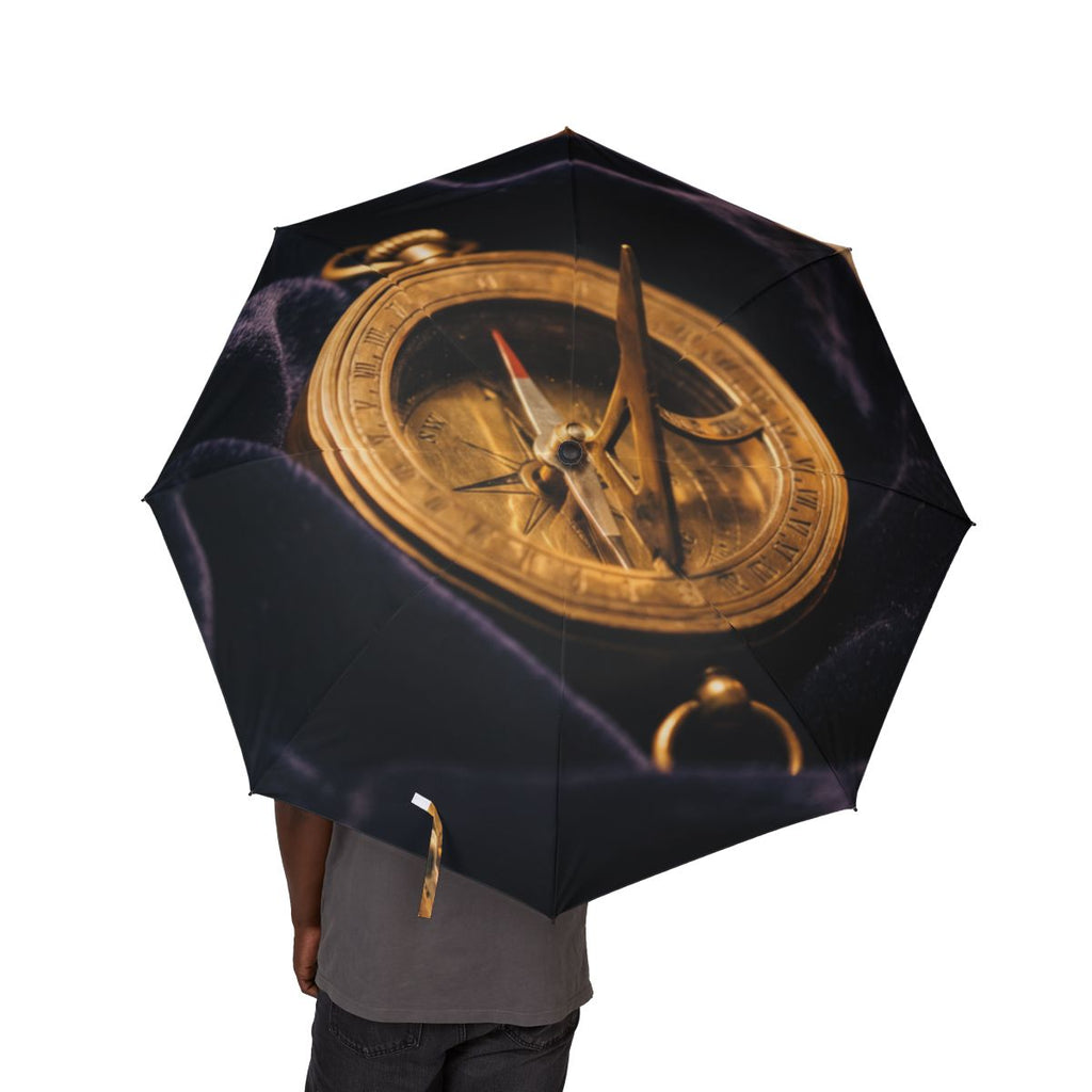 Foldable Umbrella with Antique Sundial Art