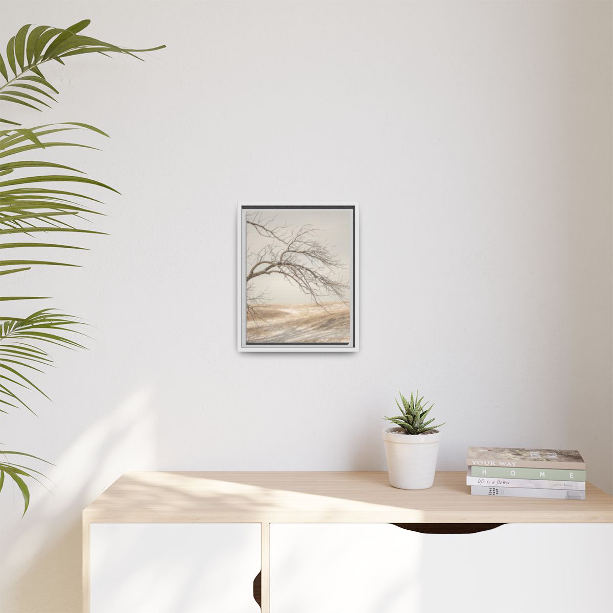 Matte Canvas, Framed - Winter Branch Solitude Landscape —......