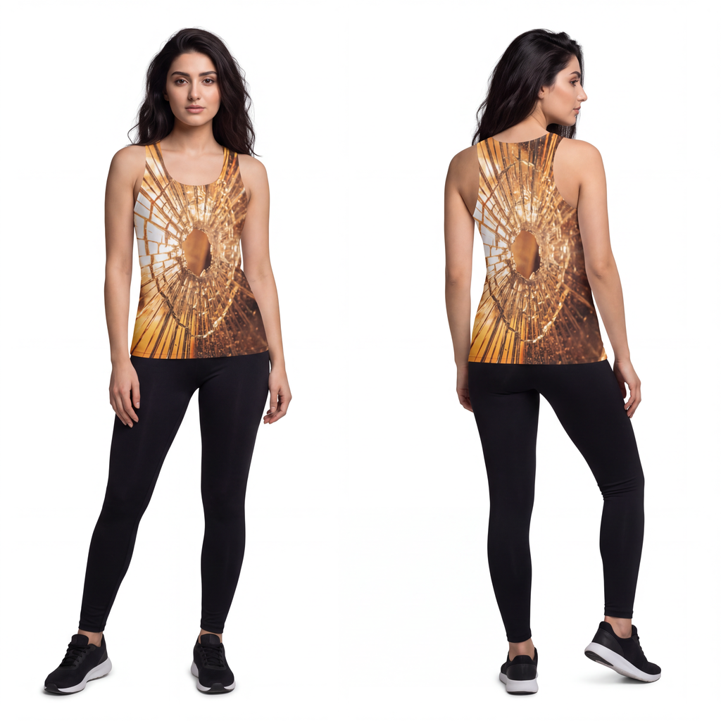 Unisex Tank Top - Shattered Amber Light Wall Art | Echovira...