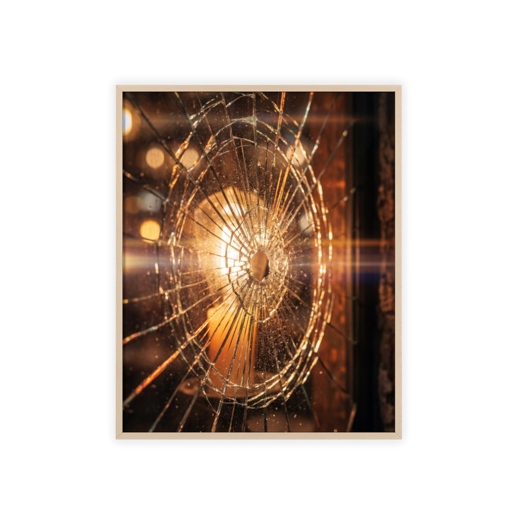 Wood Framed Poster - Cinematic Fracture — Portrait