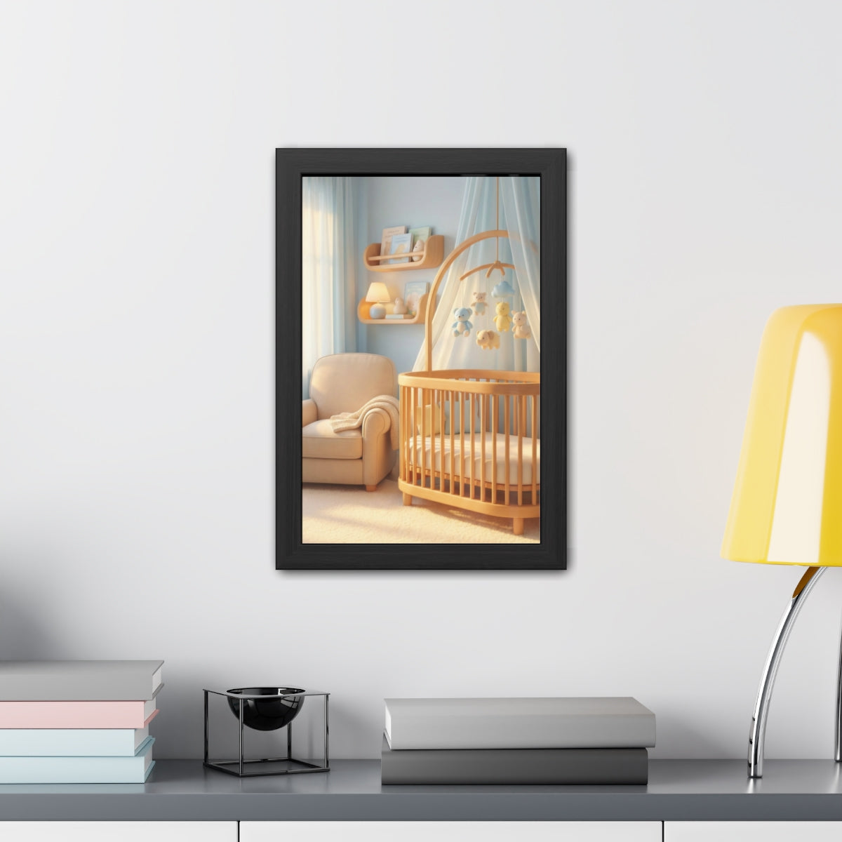 Framed Posters - Dreamy Serene Nursery Art — Portrait (8×12...