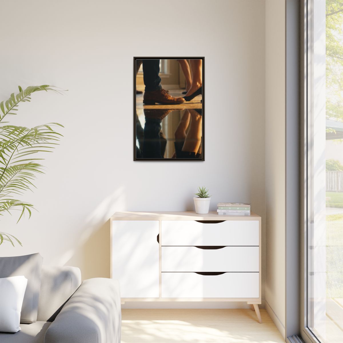 Matte Canvas, Framed - Golden Hour Reflections Cinematic Art...