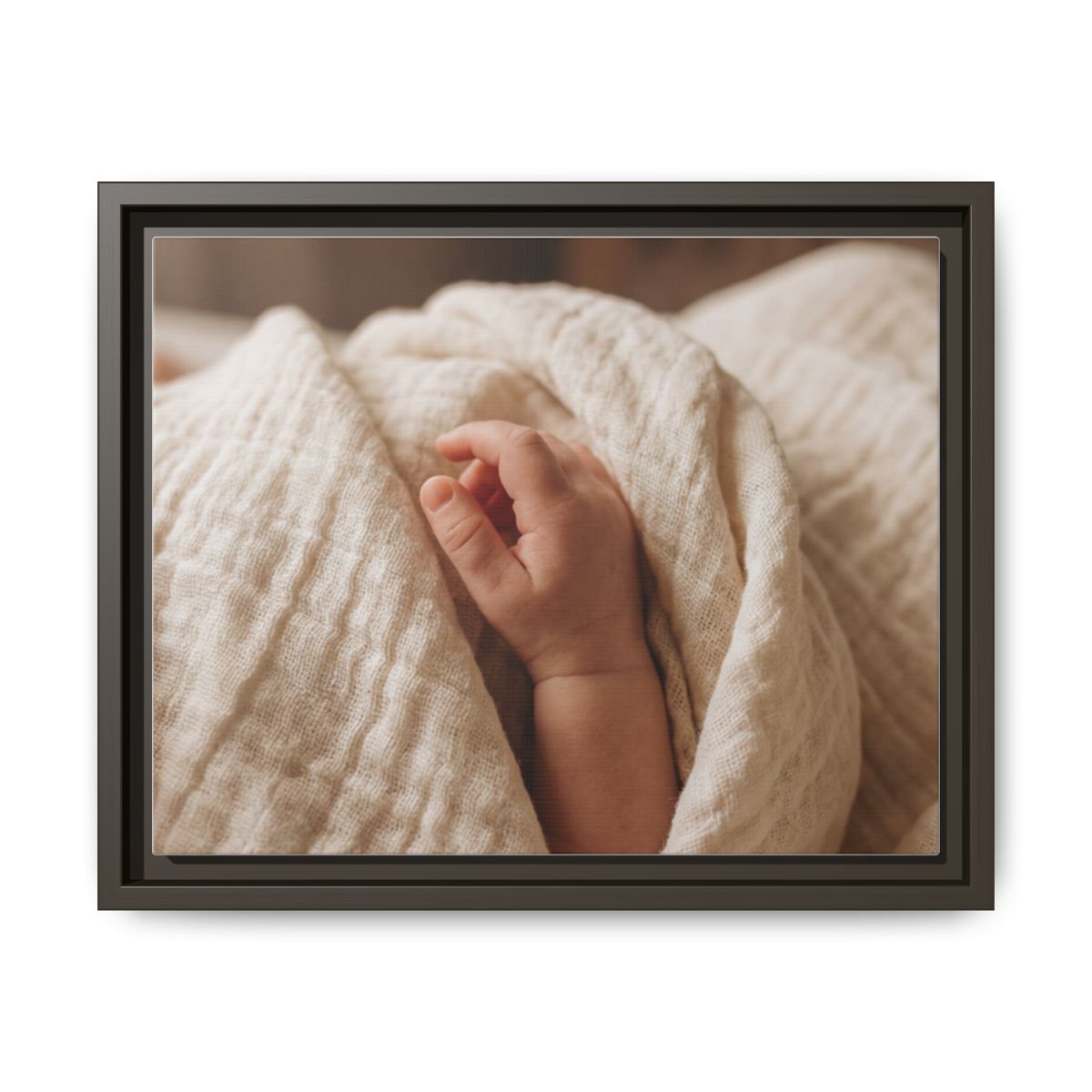 Framed Matte Canvas - Neutral Nursery — Espresso / 1.25"