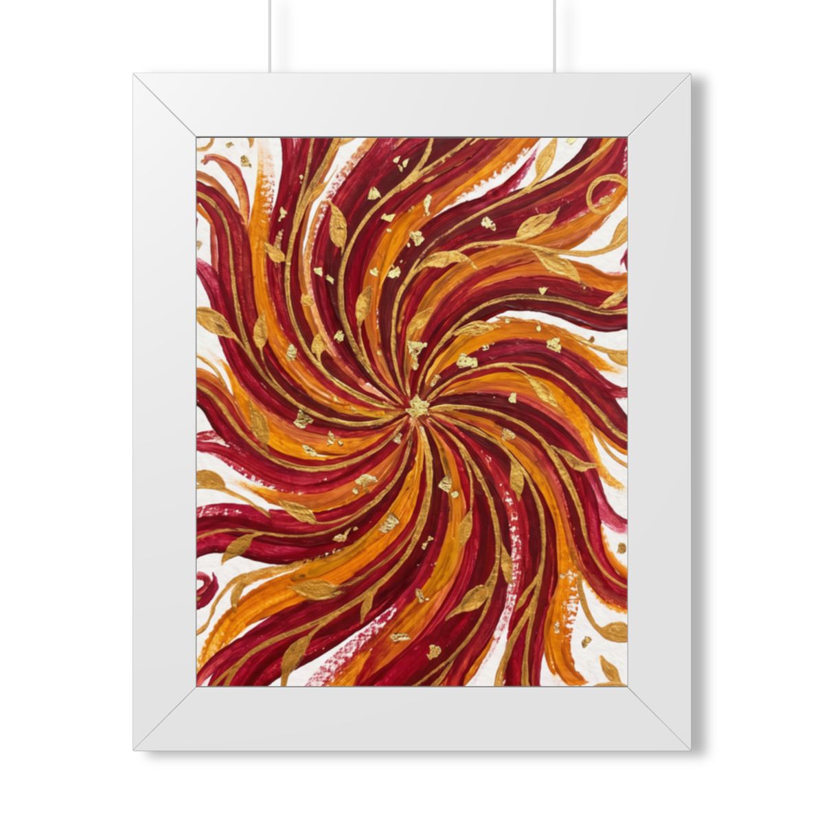 Framed Vertical Poster - Gilded Solstice Art — White (11×14...