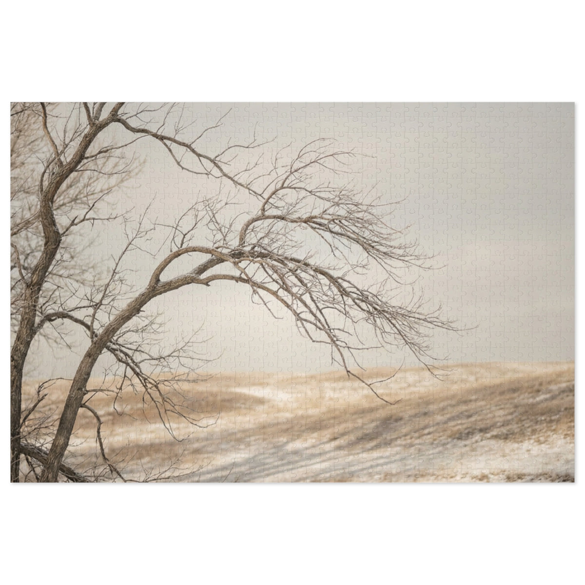 Jigsaw Puzzle with Tin - Winter Branch Solitude Landscape......