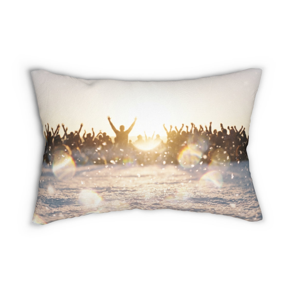 Golden Hour Crowd Lumbar Pillow