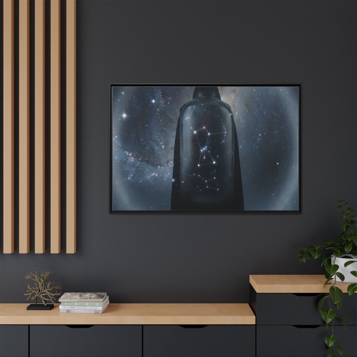 Framed Matte Canvas - Cosmic Sentinel — Black / 1.25" (10×8...