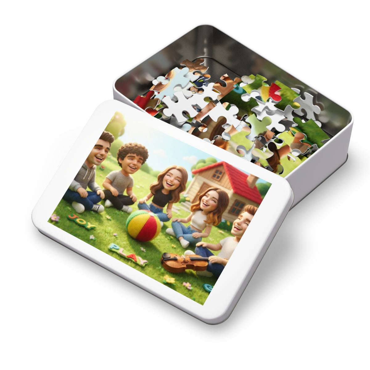 Jigsaw Puzzle with Tin - Meadow Pals (30, 110, 252, 500... |...