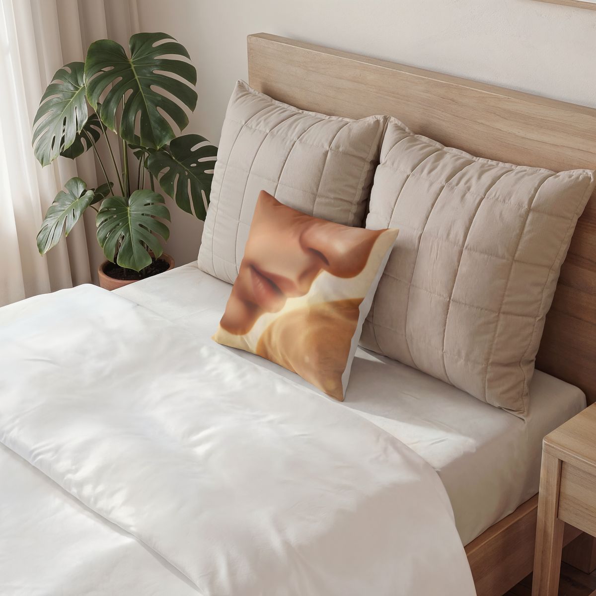 Poly Velvet Pillow - Golden Whisper Glow | Echovira Gallery