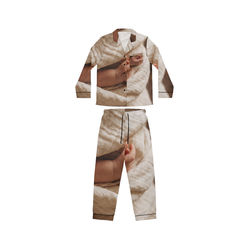 Women's Satin Pajamas - Tender Newborn Hand in Soft Muslin...