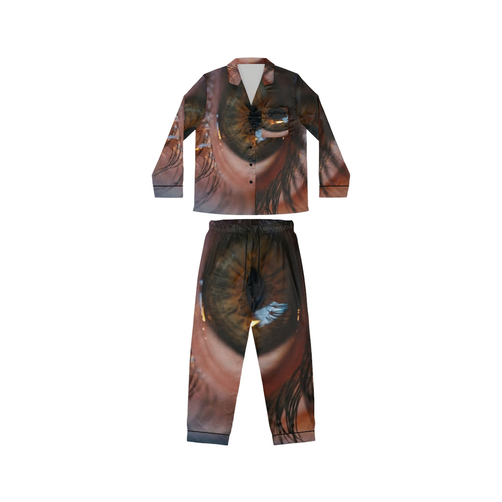 Women's Satin Pajamas - Amber Iris Reflection Fine Art Print...