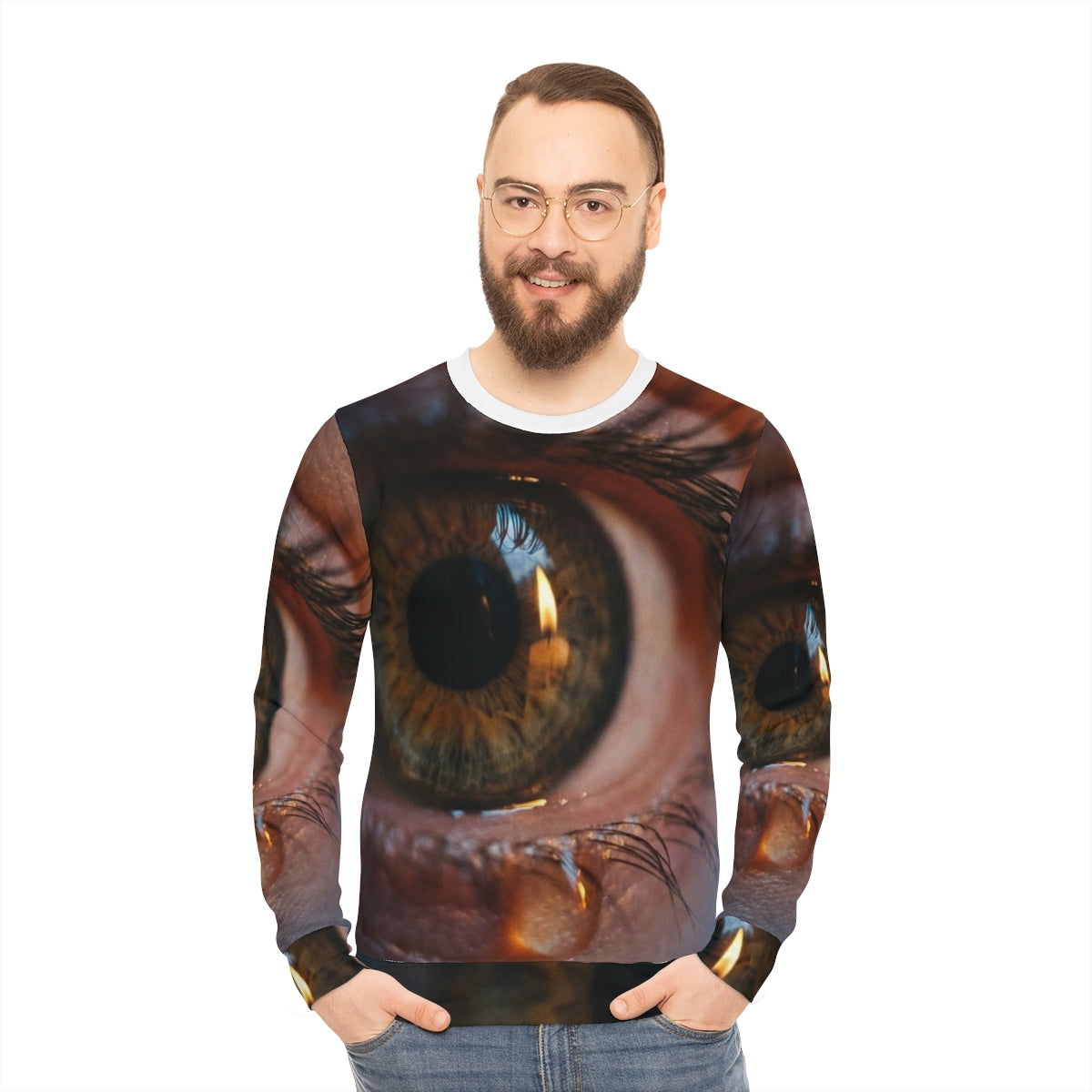 Men's Lightweight Sweatshirt - Amber Iris Reflection Fine......