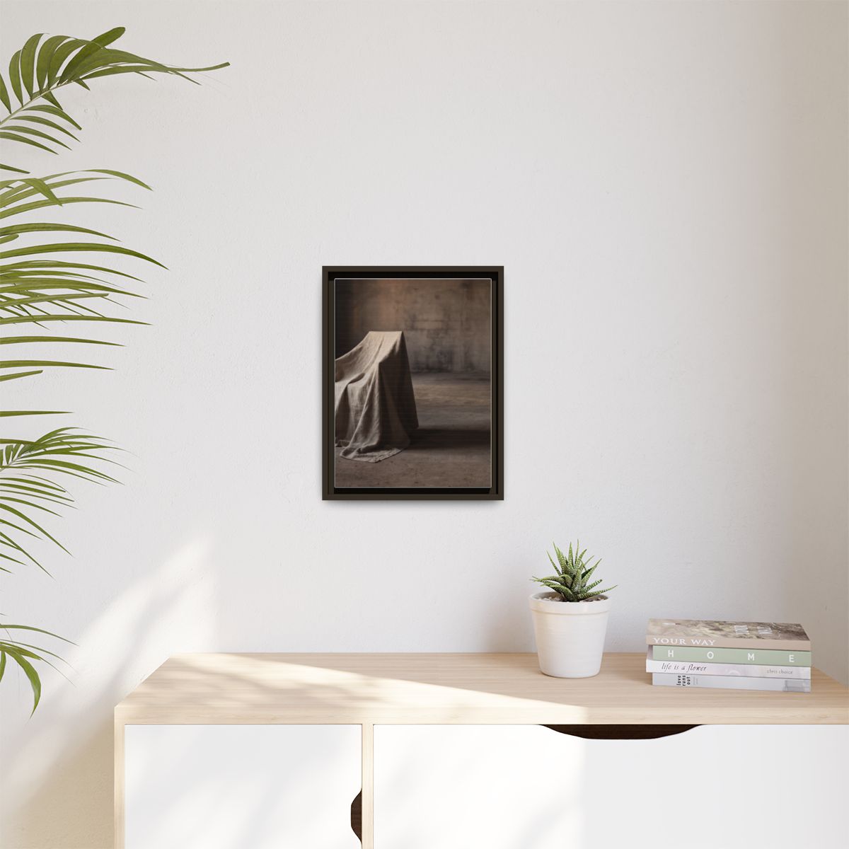 Matte Canvas, Framed - Draped Silence Still Life Art... |...