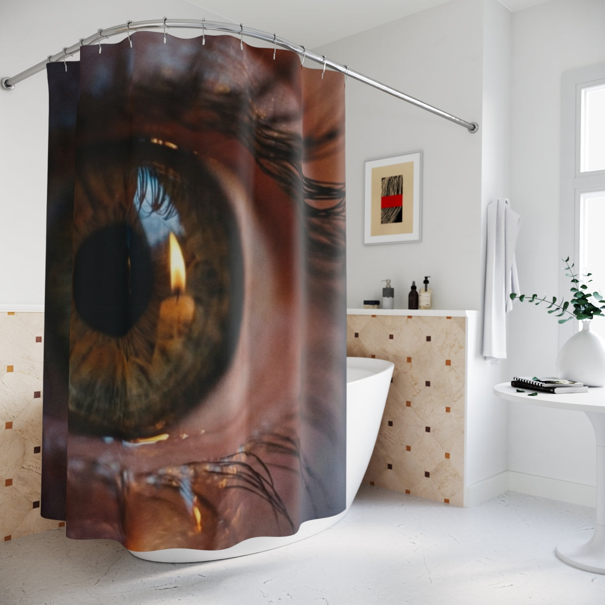 Shower Curtains - Amber Iris Reflection Fine Art Print |...