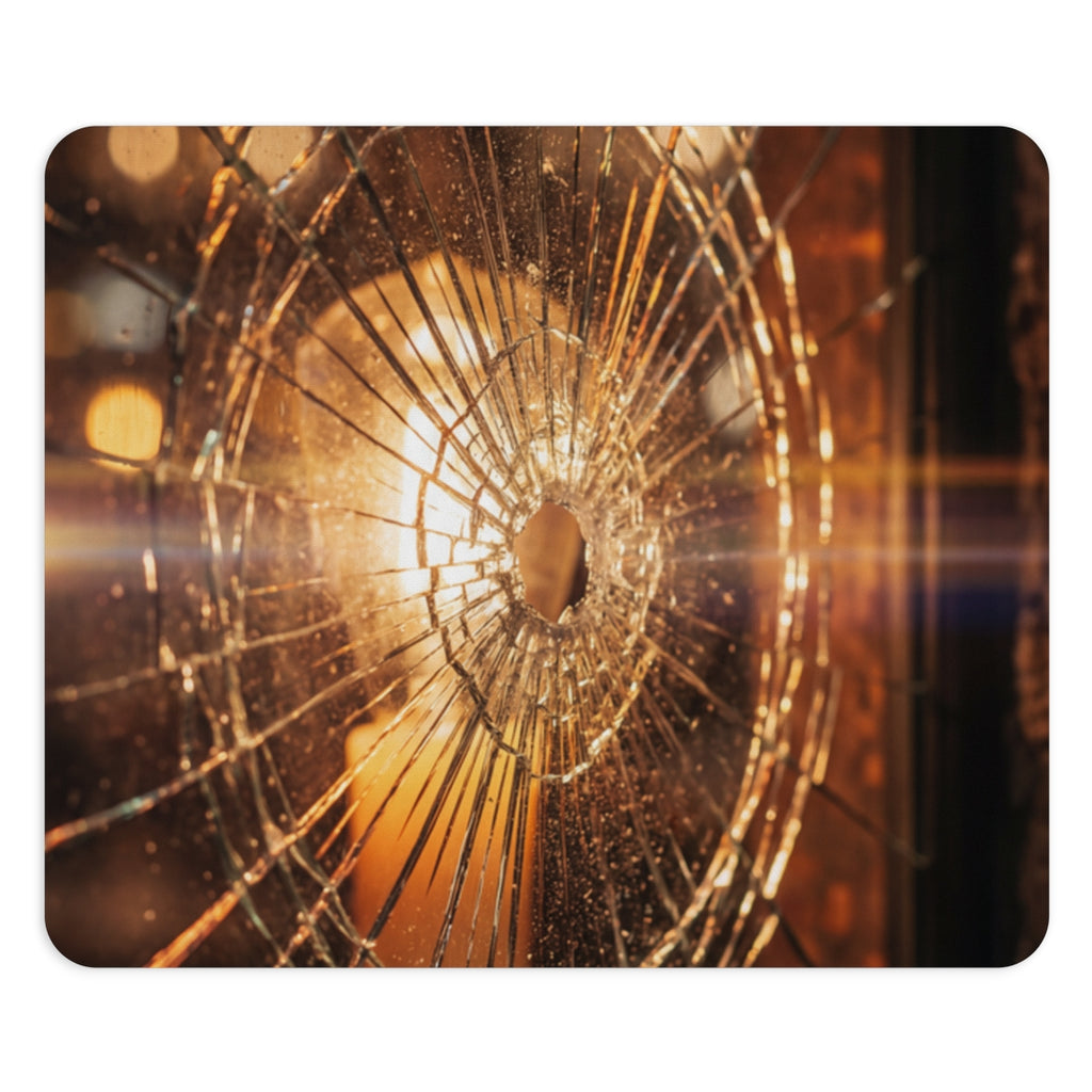 Mouse Pad - Fractured Light Moody Amber Art | Echovira...