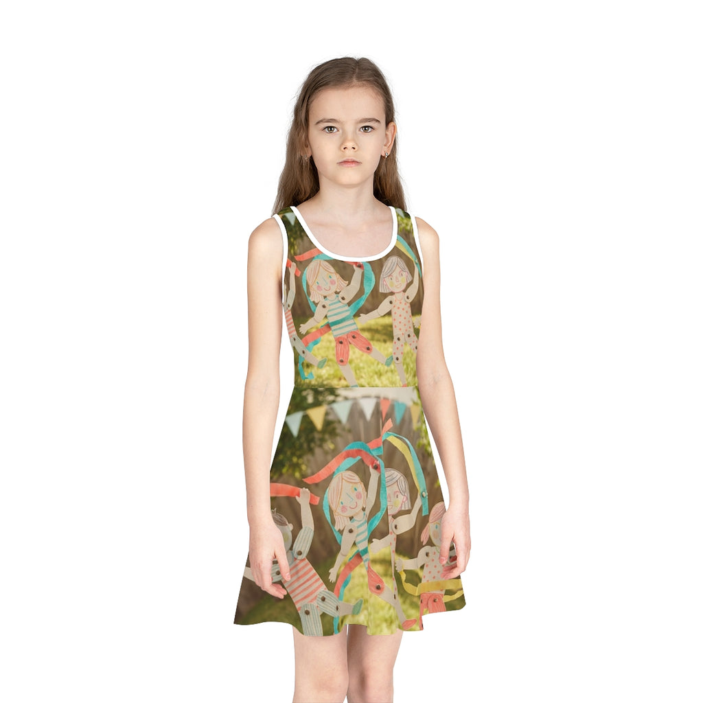 Girls' Sleeveless Sundress - Paper Garden Dancers... |...