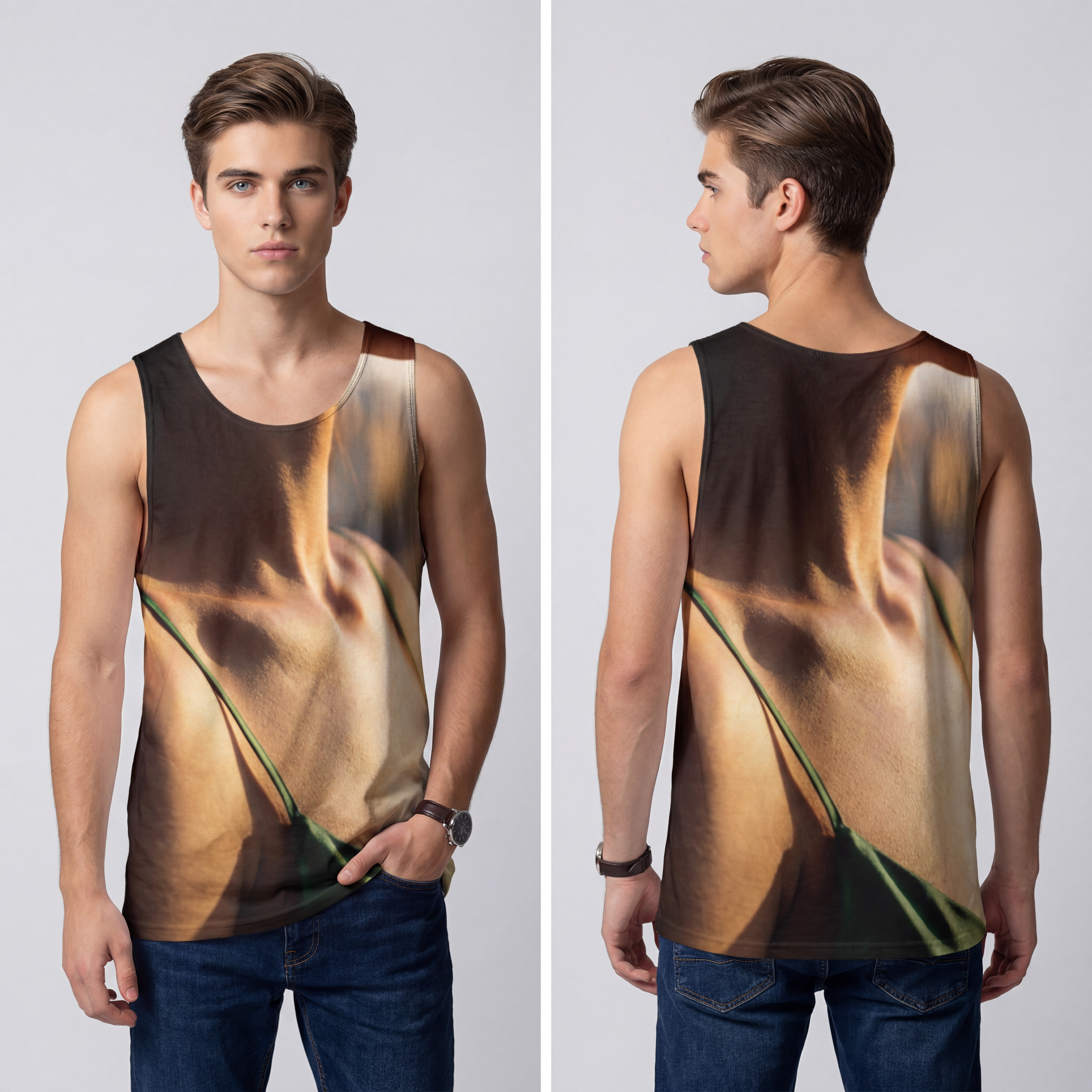 Men's Tank Top - Emerald Sunset Muscle
