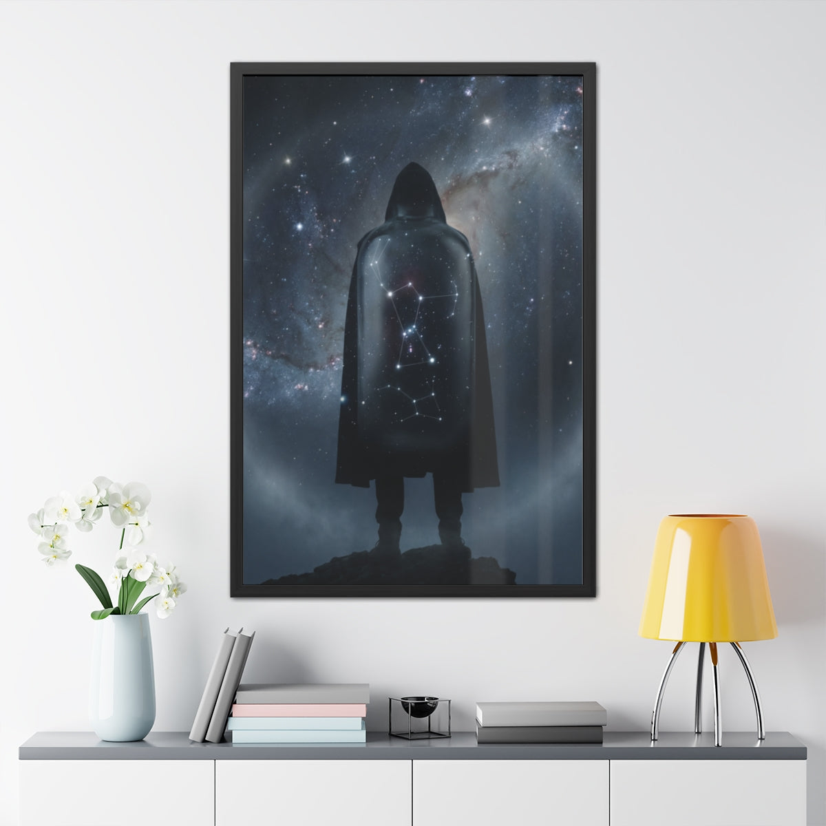 Framed Posters - Cosmic Sentinel Orion Constellation Art —...